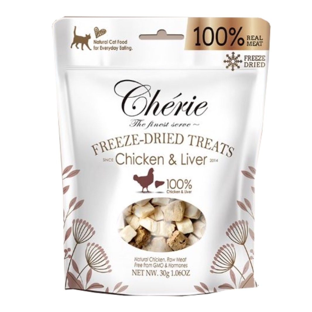 Cherie Freeze Dired for Cat Chicren and Liver Ласощі для котів з курки та курячої печінки с/м 30гр