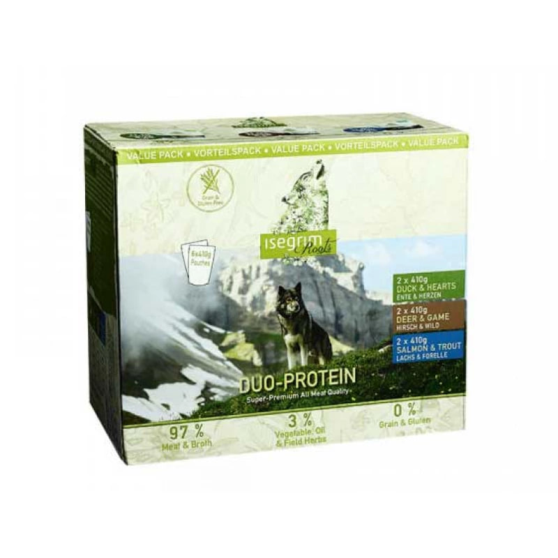 Вологий корм у Паучі Roots Duo-Protein Multipack 6шт по 410 гр