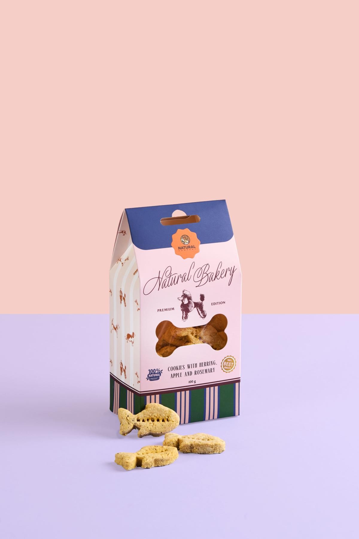 Natural Печиво з оселедцем, яблуком і розмарином для собак 100 грам