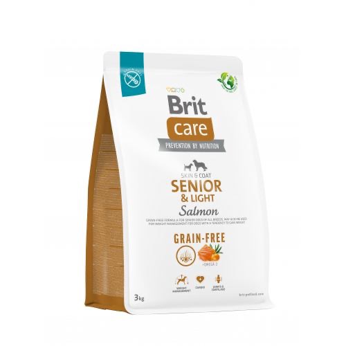 Корм для старіючих собак Brit Care Dog Grain-free Senior & Light беззерновий з лососем, 3 кг