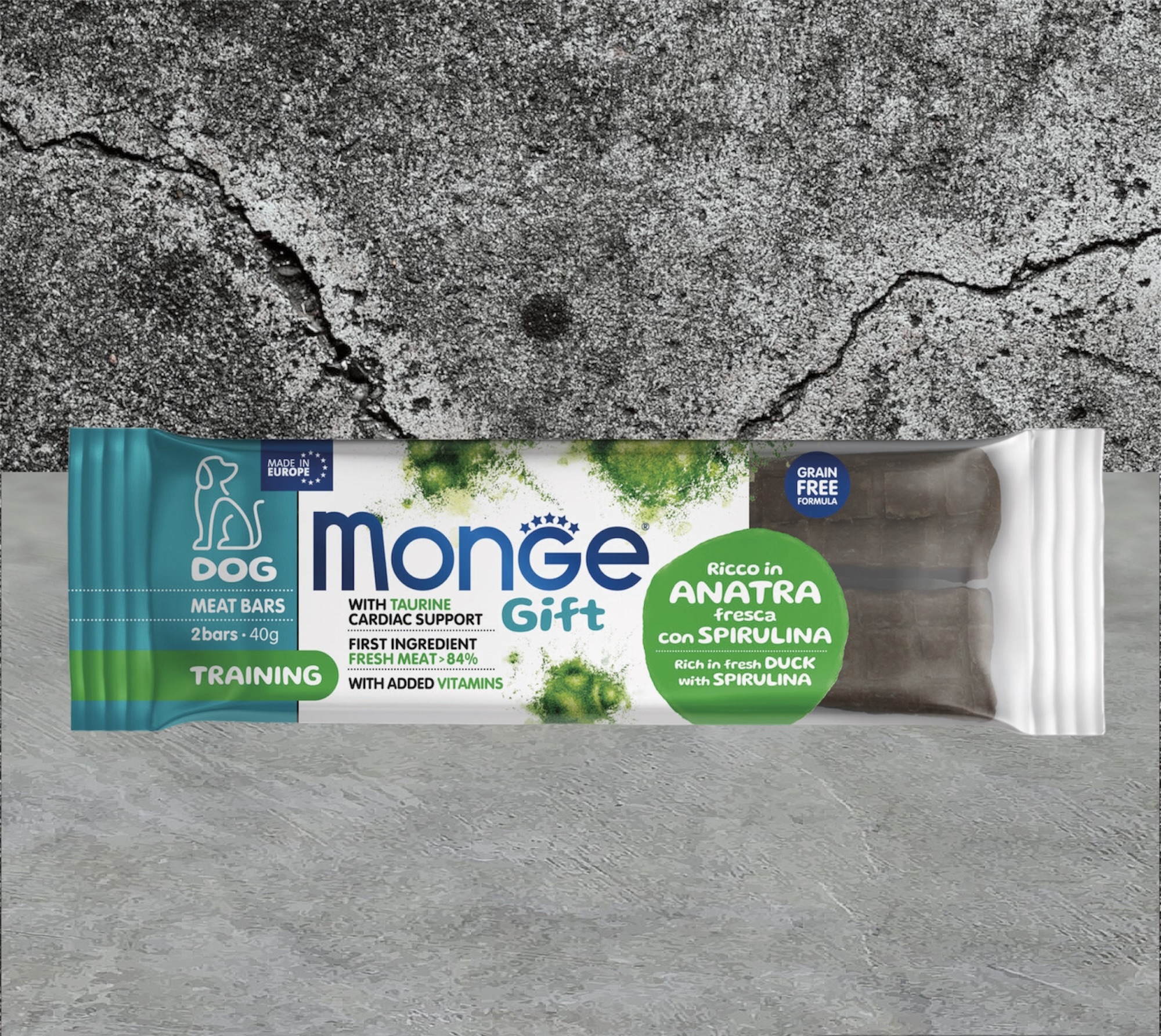 Батончик Monge Gift Training Duck, ласощі для собак з качкою та спіруліною, 40г