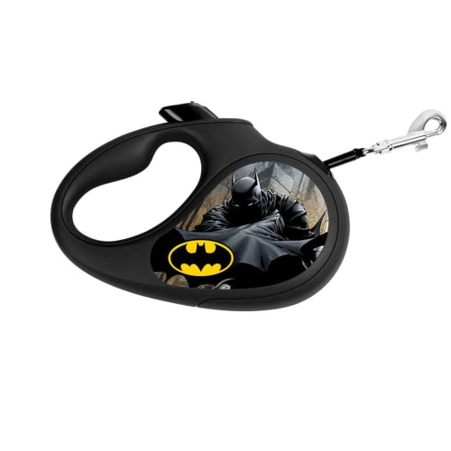 Повідець-рулетка для собак WAUDOG R-leash, малюнок "Бетмен Чорний", M, до 25 кг, 5 м, світловідбиваюча стрічка, чорний