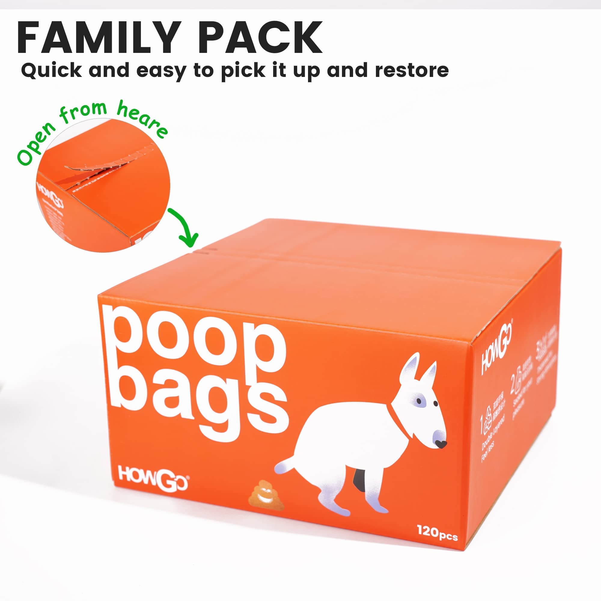 HowGo poop bags Пакети разом с серветками для прибирання 120 шт