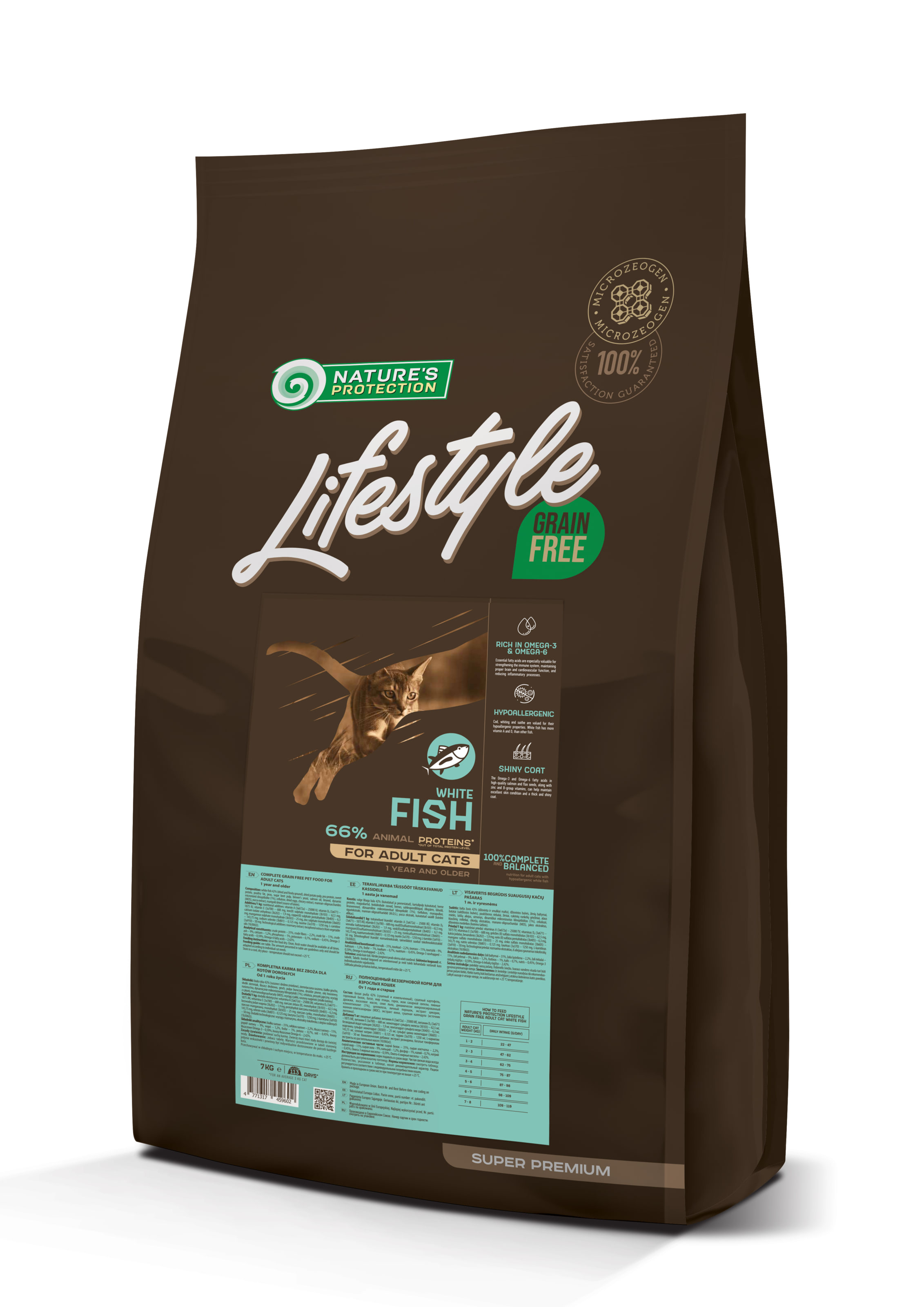 Сухий корм Nature's Protection LifeStyle Grain Free Adult Cat (White Fish)Сухий беззерновий корм для дорослих кішок з білою рибою 7kg
