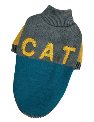 Светр в'язаний CAT зелено сірий 2