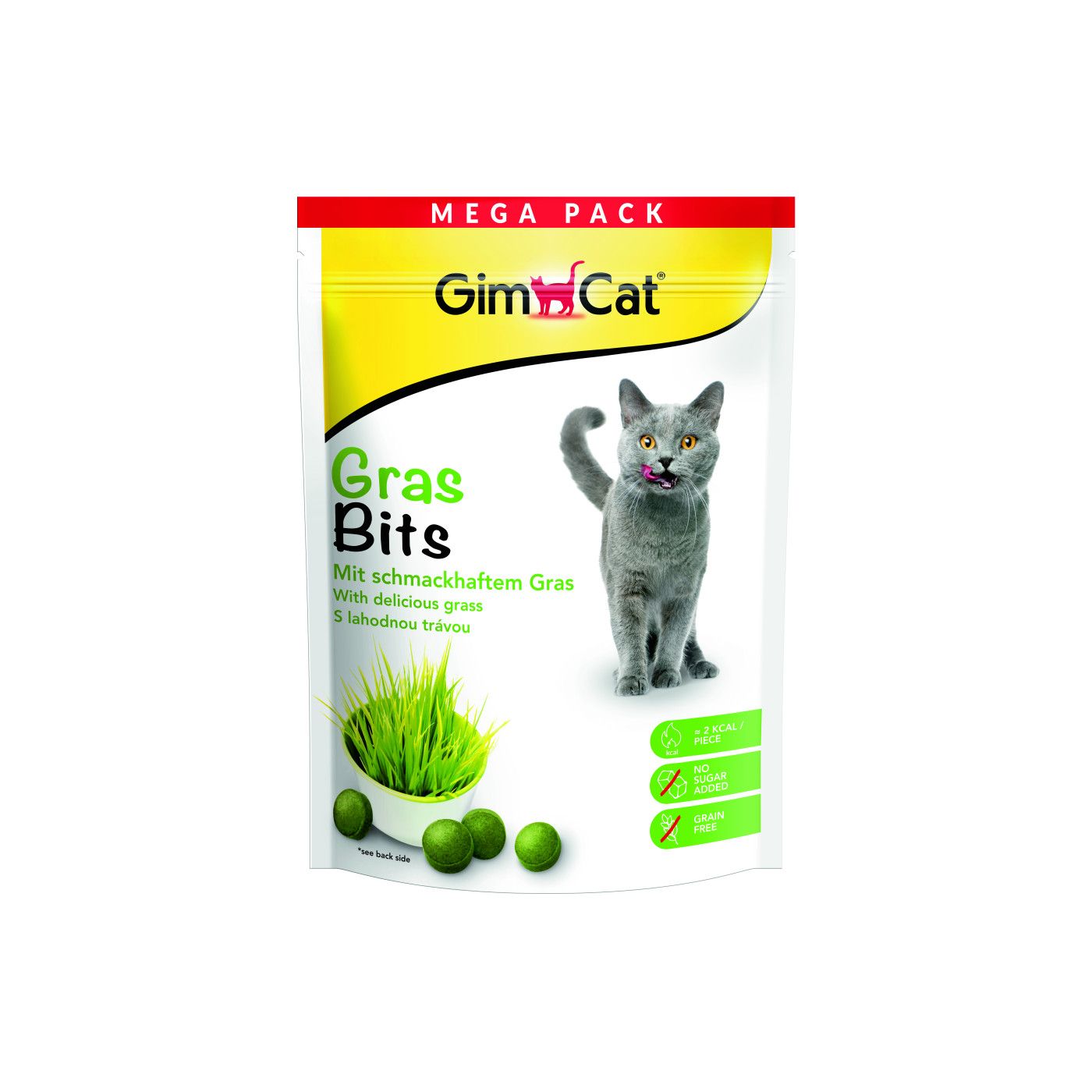 Вітамінізовані таблетки GimCat Gras Bits для котів усіх порід трав яні кульки пауч Поштучно