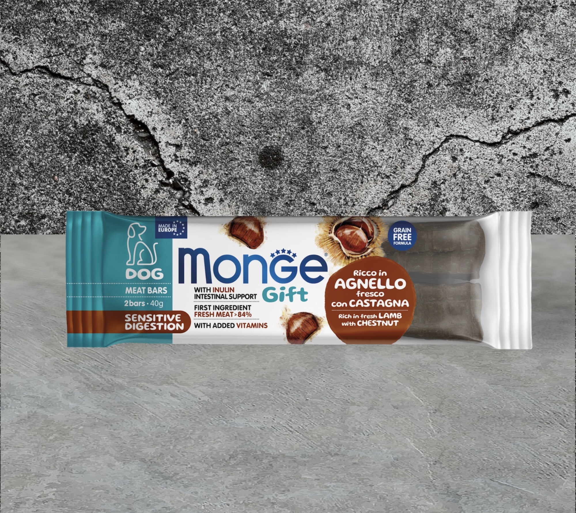 Ласощі для собак Monge Gift Dog Sensitive digestion ягня з каштанами 40 г