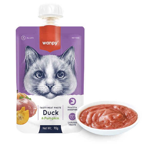 Wanpy Duck & Pumkin КРЕМ-ПЮРЕ КАЧКА З ГАРБУЗОМ рідкий корм для котів
