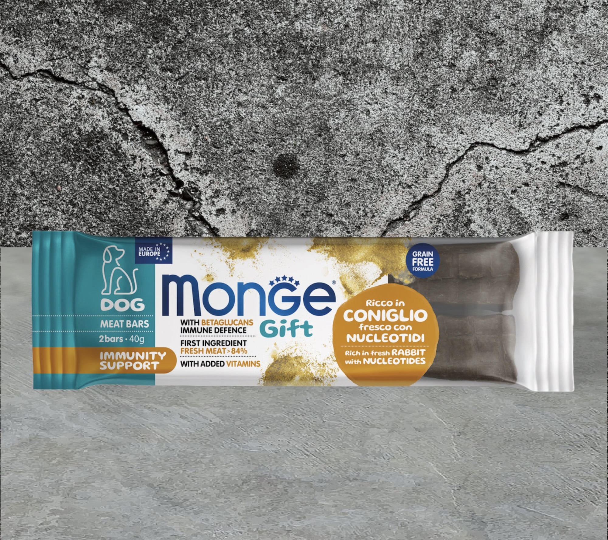 Батончик Monge Gift immunity support Rabbit, ласощі для собак із кроликом та нуклеотидами,40г