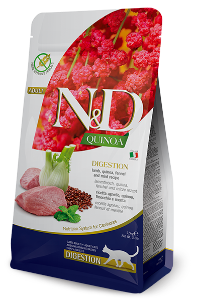 Сухий дієтичний корм Farmina N&D Quinoa Digestion для дорослих котів з чутливим травленням ягня та кіноа 300 гр