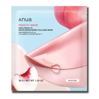Гідрогелева колагенова маска з персиком та ніацинамідом ANUA Peach 70 Niacin Brightening Collagen Mask, 38 мл