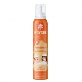 Дитяча крем-пінка для купання 3в1 з ароматом персика та абрикоса O’lysee Whipped Shower Foam Peach & Apricot, 250 мл