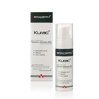 Нічний крем з бензоїл пероксидом 4%  Braderm Kurac Cream 30 ml