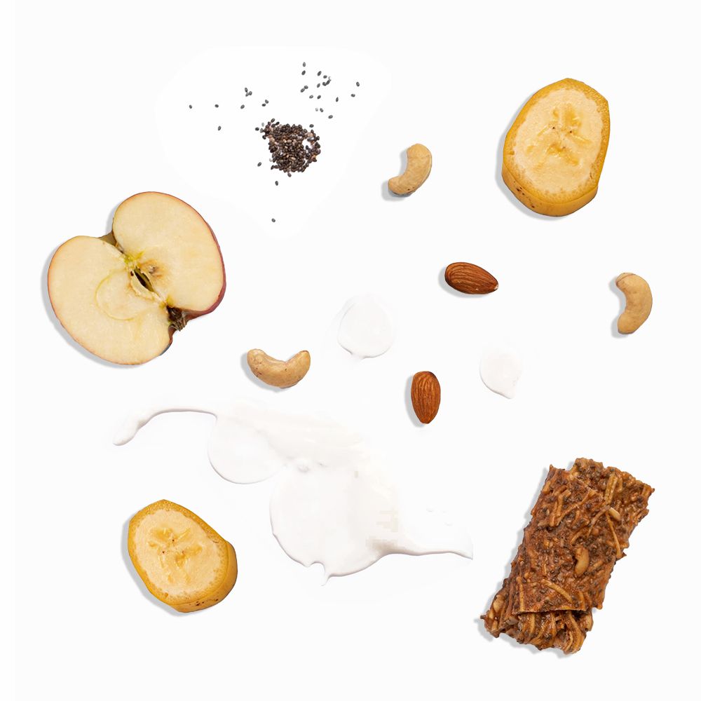 Apple-yogurt pastila with bananas, chia and nuts (100 g)