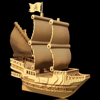 3D Пазл картонний конструктор Піратський Корабель Pirate Ship 232дет Cartonic