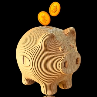 3D Пазл картонний конструктор Свиня скарбничка Piggy money bank 86дет Cartonic