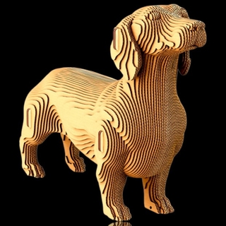 3D Пазл картонний конструктор Такса Dachshund 72дет Cartonic