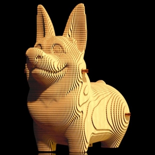 3D Пазл картонний конструктор Коргі Corgi 70дет Cartonic