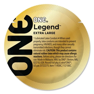 Презерватив ONE Legend XL, 1 шт, збільшений розмір, розширення на кінці, зі змазкою